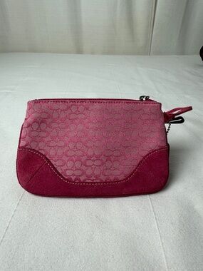 Coach Pink Signature Wristlet Cosmetic Pouch